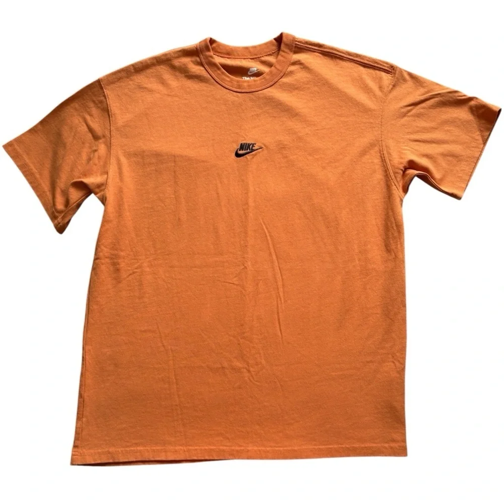 Nike Loose Fit Cotton Embroidered Premium Essential Tee Hot Curry